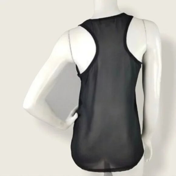 Bundle | Anthropologie Black Sheer Racerback Tank + Color Block Tank | Both Sz M - Picture 5 of 11
